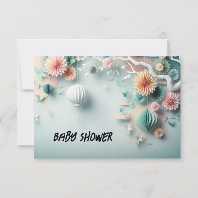 Baby shower invitation flat card (Front)