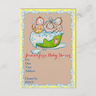 Baby shower invitation for triplets