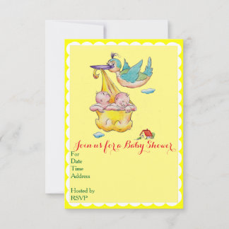 Baby shower invitation for twins