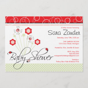 Baby Shower Invitation - Ladybugs
