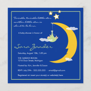 Baby Shower Invitation Moon and Stars