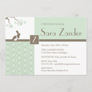 Baby Shower Invitation - Mother and Baby Bunny