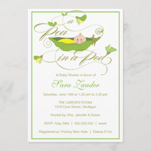 Baby Shower Invitation - Neutral Pea in a Pod