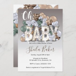 Baby Shower Invitation - "Oh Baby" Gender Neutral