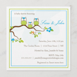 Baby Shower Invitation - Owl Family