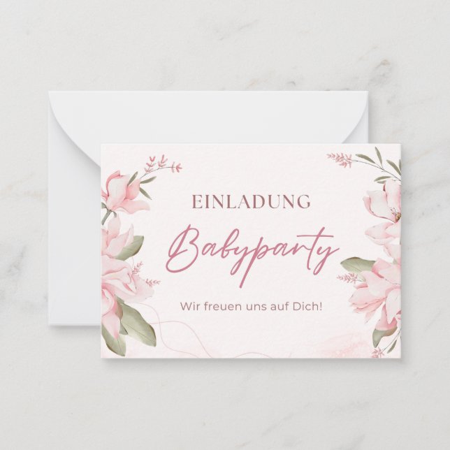 Baby Shower Invitation - Pink Floral Baby Shower (Front)