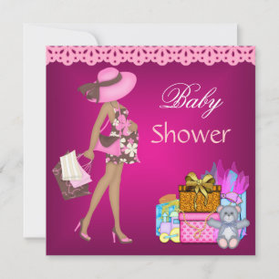 Baby Shower Invitation Pink Gifts Bear 3