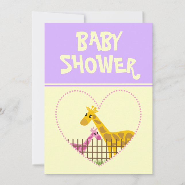 Baby Shower Invitation-Purple Invitation (Front)