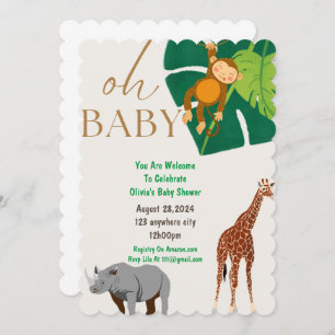 baby shower invitation safari