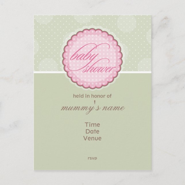 BABY SHOWER INVITATION :: spotty dot (Front)