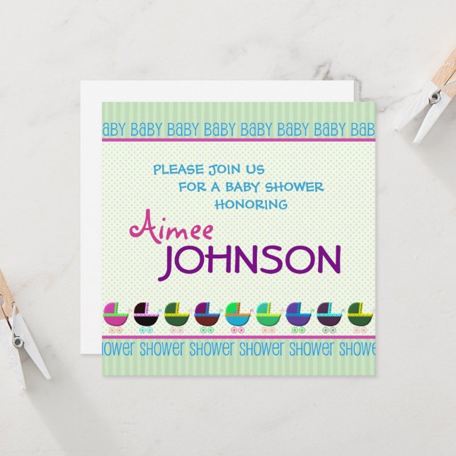 Baby Shower Invitation Template (Front/Back In Situ)