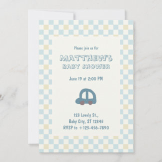Baby Shower Invitation | Toy Car for Baby Boy