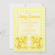 Baby Shower Invitation Toy Elephant
