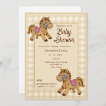 Baby Shower Invitation Toy Horse