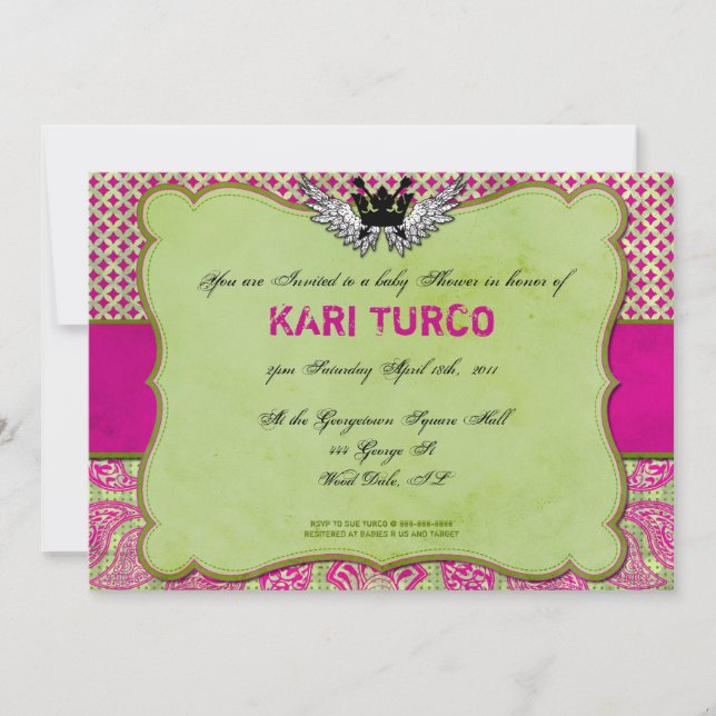 Baby Shower Invitation Whimsically Urban & Hip! (Front)