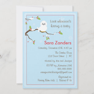 Baby Shower Invitation - Winter Baby Owl