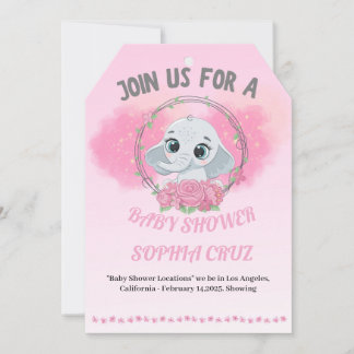 Baby Shower Invitation with a Baby Elephant