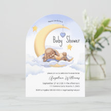 Baby shower invitation with an adorable bunny.