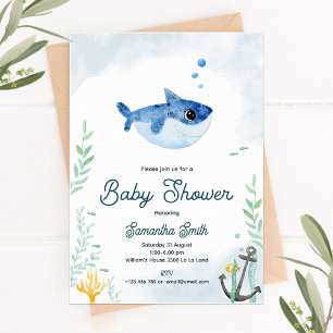 Baby shower invitation with baby shark