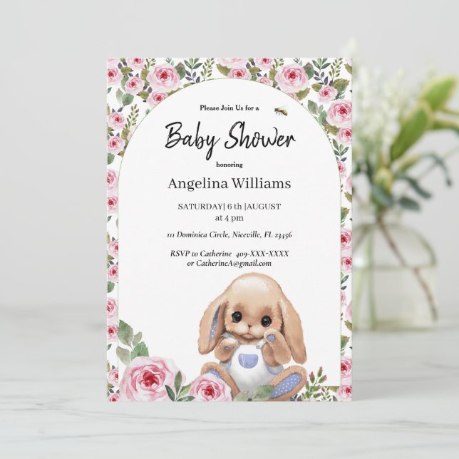 Baby Shower Invitation with Cute Design (Standing Front)