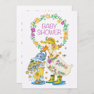 Baby Shower Invitation with Duck and Chick