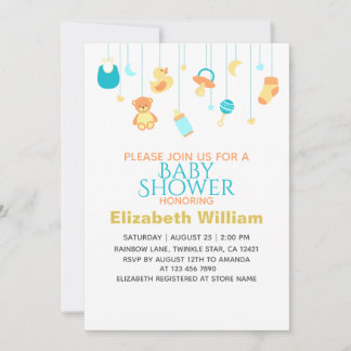 Baby Shower Invitation with Elegant Decorations 🎀