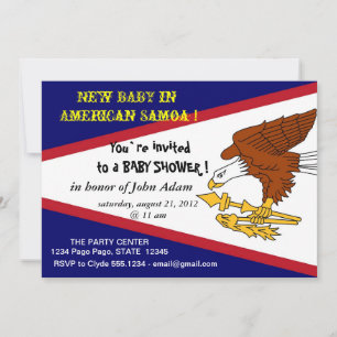 Baby Shower Invitation with Flag of American Samoa