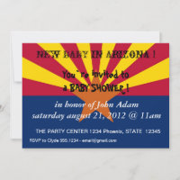 Baby Shower Invitation with Flag of Arizona,U.S.A.