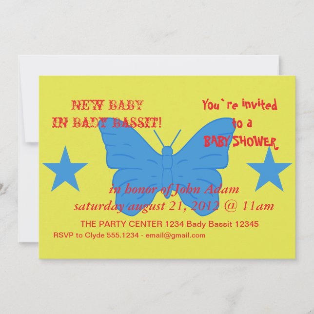 Baby Shower Invitation with Flag of Bady Bassit (Front)