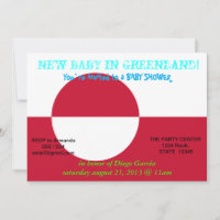 Baby Shower Invitation with Flag of Greenland
