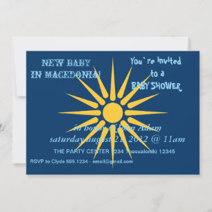Baby Shower Invitation with Flag of Macedonia