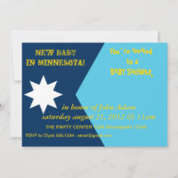 Baby Shower Invitation with Flag of Minnesota, USA