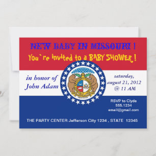 Baby Shower Invitation with Flag of Missouri
