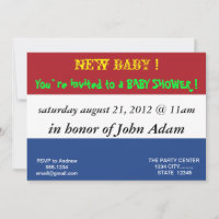 Baby Shower Invitation with Flag of Netherlands