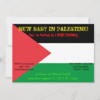Baby Shower Invitation with Flag of Palestine