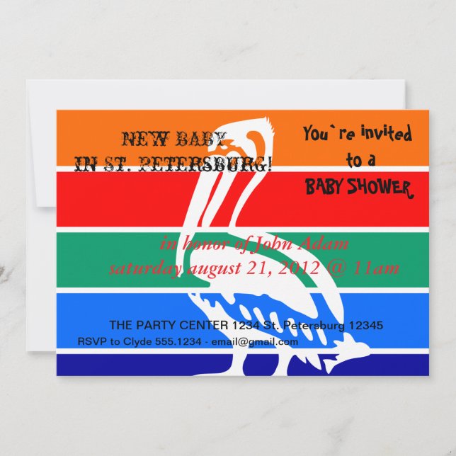 Baby Shower Invitation with Flag of St. Petersburg (Front)