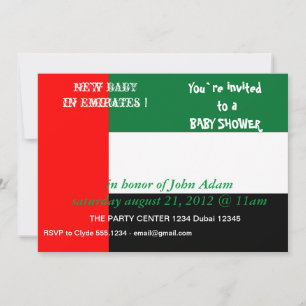 Baby Shower Invitation with Flag of UAE