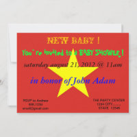 Baby Shower Invitation with Flag of Vietnam