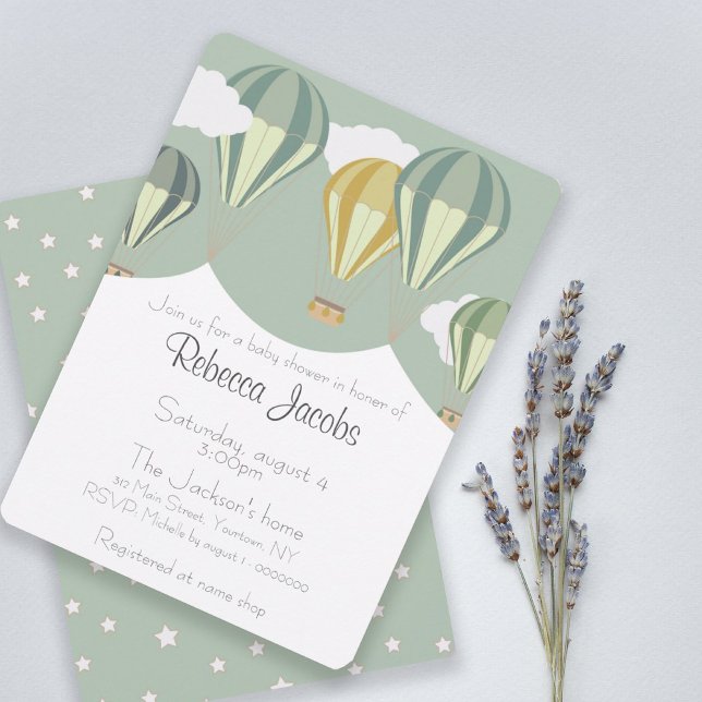 Baby Shower Invitation with hot air balloons (Creator Uploaded)