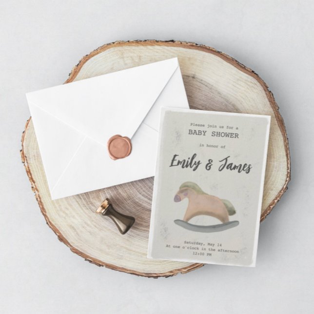Baby Shower Invitation with Rocking Horse (Creator Uploaded)
