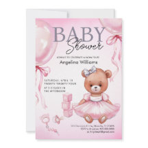 Baby Shower Invitation with teddy bear.