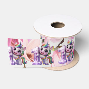 Baby Shower Invitation with Unicorn Satin Ribbon