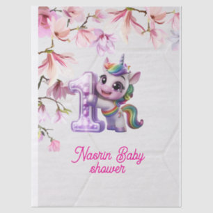 Baby Shower Invitation with Unicorn Tissue Paper