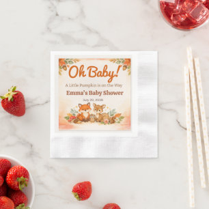 Baby Shower Invitation Woodland Fall Oh Baby Napkin
