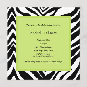 Baby Shower Invitation - Zebra