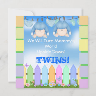 BABY SHOWER Invitations BOY TWINS!