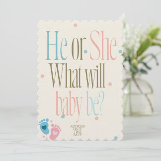 baby shower invitations, Gender reveal Invitation