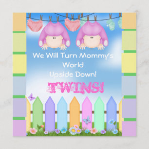 BABY SHOWER Invitations GIRL TWINS!