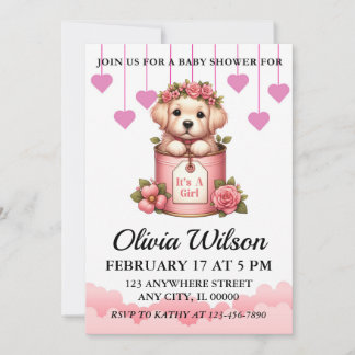 Baby Shower Invitations, Puppy Theme Invitations