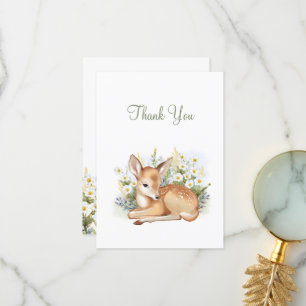 Baby shower invitations with an adorable  fawn.
